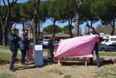 Inaugurazione panchina rosa a Prato col sindaco Matteo Biffoni